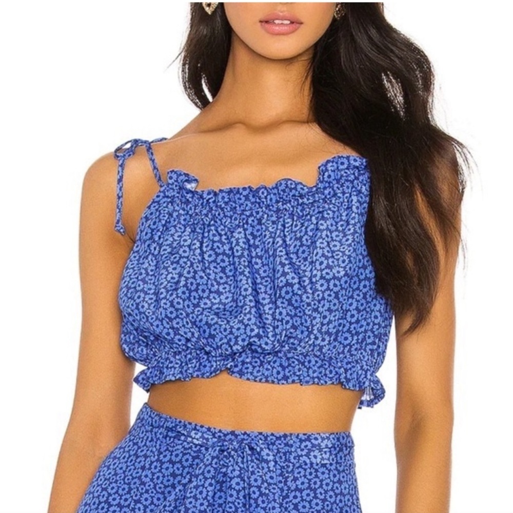 NWOT Privacy Please Francine crop top in blue size small
